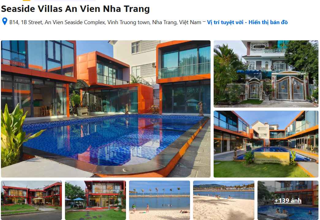 Seaside Villas An Vien Nha Trang – oceanfront villa with private pool and garden